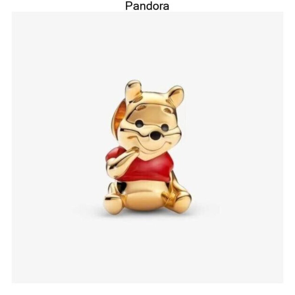 Pandora Gold Winnie the Pooh Charm with Red Shirt